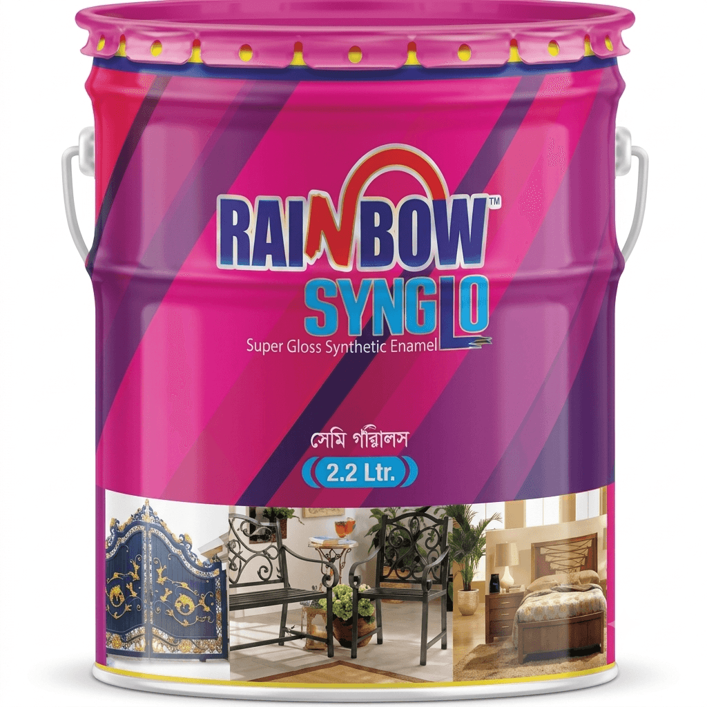 Rainbow Synglo high-gloss synthetic enamel, 2.2 litre tin